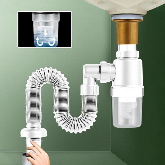 Kcavykas Home, Garden, Outdoor Bathroom-Sink-Drainage-Kit, Bathroom Sink Expansion Pipe, Washbasin Extension Pipe, Down Pipe Trap Pipe