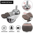 thumbnail image 3 of 4Pcs Roulettes Pivotantes avec Frein 38MM, Roulettes de Filetées M8x20MM, Roulettes pour Meubles, Charge 88KG, Roulette en TPE Caoutchouc pour Petits Equipements, 3 of 5