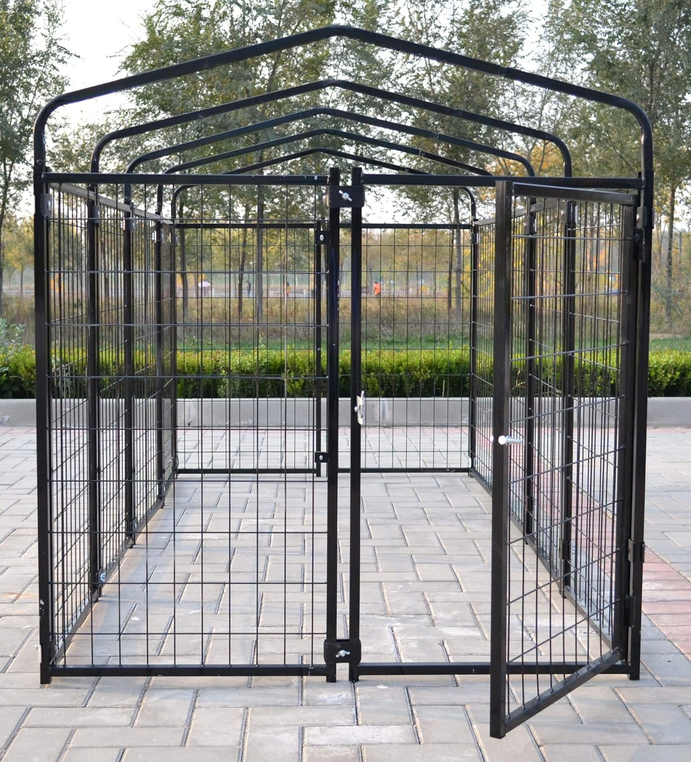 Omitree NEW Modular Heavy Duty Dog Kennel Welded Steel Panel Pet Cover 4' W x 8' L x 4' H
