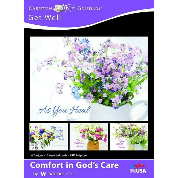 Warner Press Get Well Greeting Cards, Comfort in God's Care, Box of 12