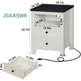 thumbnail image 2 of Joaxswe Night Stand with Charging Station, Bed Side Table, Nightstand with 2 Storage Drawers, White, 2 of 8