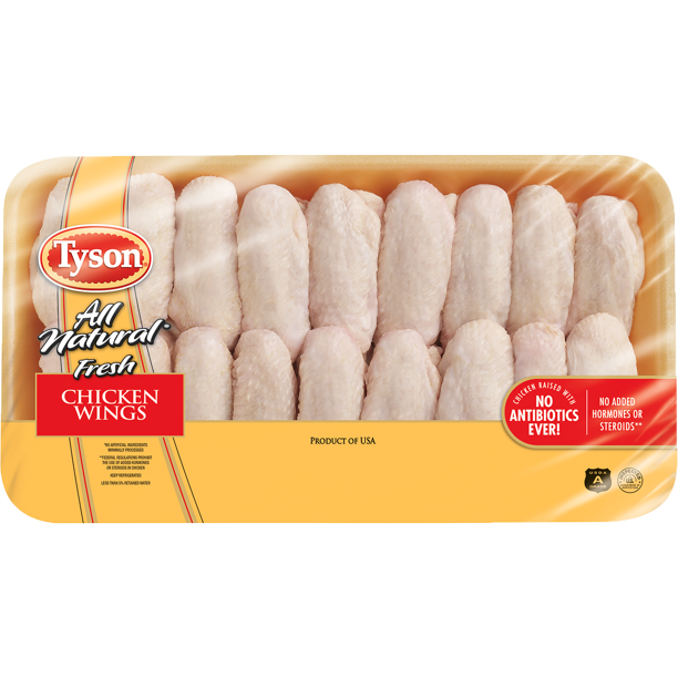 Tyson® All Natural* Chicken Wings Family Pack, 4.25 - 5.3 ...