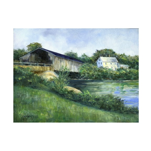 Canvas Wall Art - John Morrow 'Waitsfield Crossing' Wall Art for Living Room, Bedroom, or Office DÃ©cor by Trademark Fine Art - 19 x 14 Inches
