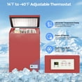 thumbnail image 3 of KNDKO 3.5 Cu.Ft Low temperature Chest Freezer with 2 Removable Baskets, Electronic Control, Super-Low Temperature 14℉ to -40℉, Red, 3 of 9