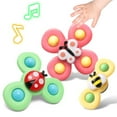 thumbnail image 2 of 3 Pcs Suction Cup Spinning Top Toy Cartoon Insect Rotating Rattles Toys Sucker Gyros Peg-top Hand Spinner ABS Relief Stress Fingertip Toy for Children, 2 of 5