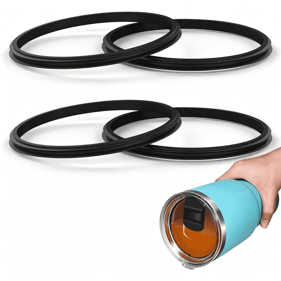 ICERUN Rubber Seal Replacement Gasket, Leak-Proof O Ring Replacement Compatible with 20 Oz Tumbler, 10/24 Oz Mug, 25 Oz Straw Mug and 10 Oz Lowball, 4 Packs