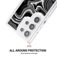 thumbnail image 2 of SaniMore Case for Samsung Galaxy S22 Ultra, Shockproof Ant-fall TPU Backplane Marble Stylish Pattern for Girls Women No-Yellowing Slim Lightweight for Samsung Galaxy S22 Ultra, Black/White, 2 of 11