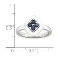 thumbnail image 2 of 2.25mm 925 Sterling Silver Moveable Prong set Stackable Polished Created Sapphire Ring Size 8 Stackable Ring for Women, 2 of 2