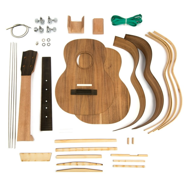 StewMac Build Your Own Premium Solid Wood Tenor Ukulele Kit, Solid Koa