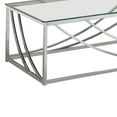 thumbnail image 4 of Tempered Glass Top Coffee Table with Metal Tubular Legs, Chrome and Clear, 4 of 5