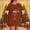 Brown, variant on Oplxuo Ugly Sweaters for Women Christmas Graphic Oversized Sweatshirts Fleece Funny Pullover Party Holiday Tops with Bows
