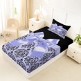 thumbnail image 4 of Erosebridal Purple Cute Bows Girls Twin Sheet Sets,Gothic Vintage Floral Bedding For Adult 3pcs, 4 of 6