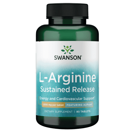 Swanson Ajipure L-arginine Sustained-Release Tablet 1,000 mg 90 Tablets