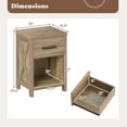 thumbnail image 3 of Gymax Nightstand Sofa Side Table Rustic End Table w/ Drawer & Shelf for Living Room, 3 of 9