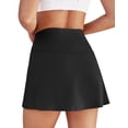 thumbnail image 3 of Falda de tenis para mujer Skort DLOODA con pantalones cortos de bolsillo, color negro, 3 of 6