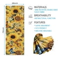 thumbnail image 2 of Beige Sunflower Butterfly Pattern Hot Yoga Mat Towel Non Slip for Hot Yoga - Quick-Drying Yoga Mat Cover with 4 Corner Pockets with Travel Bag - Hot Yoga Towel Non Slip 70"x26", 2 of 6