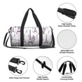 thumbnail image 6 of Xecao Lavender Flowers print Round Travel Duffel Bag is a foldable gym bag with an inner pocket, perfect for travel sports, 6 of 8