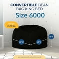 thumbnail image 3 of Ultimate Sack 6000 6-Foot Bean Bag Chair with Footstool Set, Black Fur Cover, 3 of 6