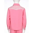 thumbnail image 4 of TiaoBug Kids Western Cowboy Shirts Fringe Tassels Sequin Cowgirl Tops Long Sleeve Blouse Button Down Coat Pink 16, 4 of 7
