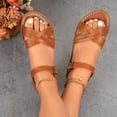 thumbnail image 5 of HVOBTTY Women's Summer Fashion Casual Soft Sole Convertible Closed Heel Peep Toe Beach Sandals Comfortable Shoes Brown, 42, 5 of 5