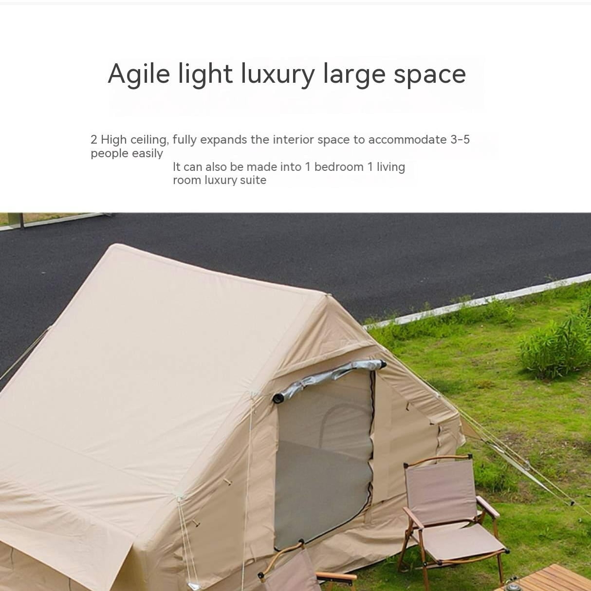 Automatic Inflatable Camping Tent - Waterproof Sun-Resistant Oversized Space for Family Outdoor Picnics & Camping Trips