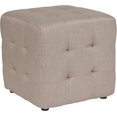 thumbnail image 2 of Avendale Tufted Upholstered Ottoman Pouf in Beige Fabric, 2 of 11