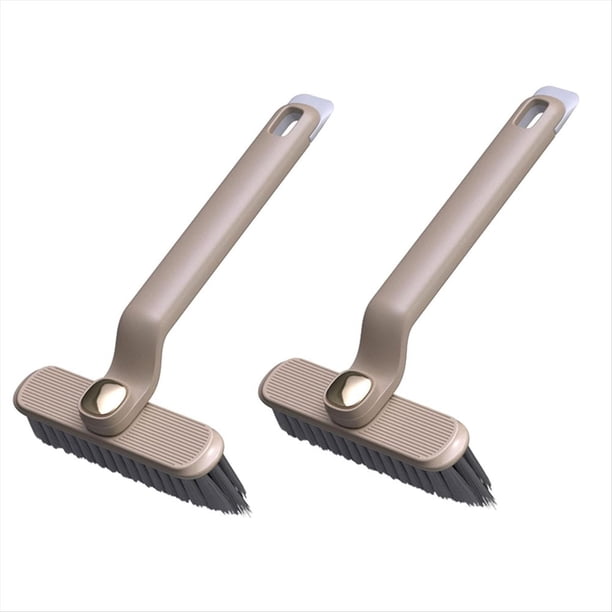 2 Piezas Cepillo de Limpieza de Grietas Giratorio MultifuncióN, RotacióN de 360 Grados para Limpiar la Cocina y el BañO MarróN