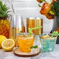 thumbnail image 7 of Heavy Duty Plastic Cups, 9 oz, Gold Rimmed, Clear, 100 Count, BPA Free, Disposable, for Party & Wedding, 7 of 7