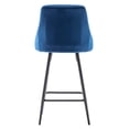 thumbnail image 5 of TWO - Chacha Velvet Blue barstools Upholstered Modern Counter height Stool Bar Chairs Set of 2, 5 of 6