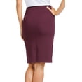 thumbnail image 4 of Fishers Finery Women's Ecofabric Ponte Pull On Stretch Above Knee Classic Pencil Skirt - Cotton & Rayon Blend (Burgundy, M), 4 of 5