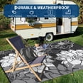 thumbnail image 7 of Hasoo 9' x 12' Black Outdoor Rug for Patio Decor Waterproof Plastic Straw Modern Geometric Carpet PP Tube Woven Portable Camping Mat for Picnic Balcony, 7 of 7