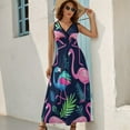 thumbnail image 2 of Flamingo Pattern Sleeveless Dress Woman Fashion Long Dresses Women's Summer Suit Dress 2025, 2 of 7