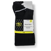 Athletics Works Soccer Socks, Black Unisex Small Youth 10-4.5, 2 pack
