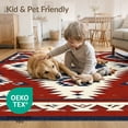 thumbnail image 4 of ODIKA 6'x9' Southwestern Red Washable Area Rug Easy Care, Non-Shedding, for Queen Size Bedroom Under Bed Master Suite, 4 of 7