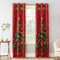 thumbnail image 2 of Hokiten Red Christmas Tree Blackout Curtains | Light Blocking Print Window Curtains, Xmas Tree Snowflake Poinsettia Thermal Insulated Window Drapes for Living Room Kitchen (2 Panels, 104"W x 45"L), 2 of 7