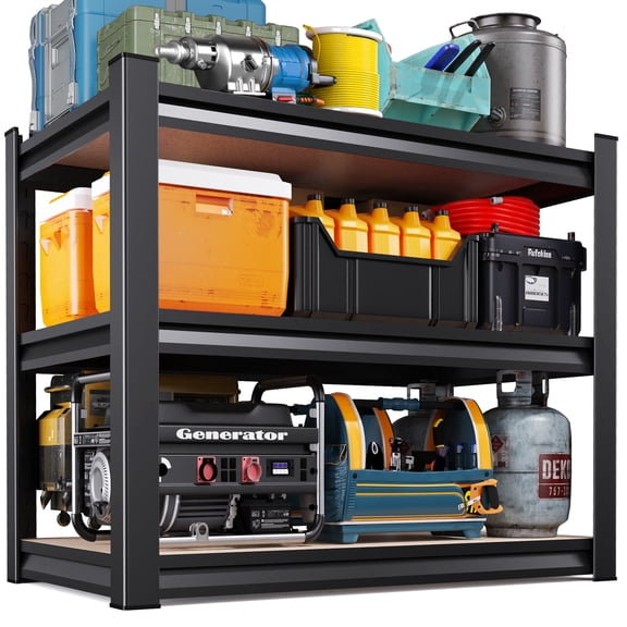 AOAORGG 33.5"H x 35.4"W x 15.7"DStorage Shelves, Heavy Duty Garage Shelving, Adjustable Metal Shelving Unit, Garage Storage Rack, Metal Shelf for Basement, Pantry, Kitchen
