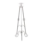 DecMode 25 x 70 Black Metal Tall Adjustable Floor 3 Tier Scroll Easel, 1-Piece