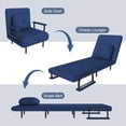 thumbnail image 4 of Canapé-lit Pliant Convertible - Fauteuil Inclinable à 3 Positions, Bleu, 4 of 8