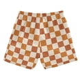 thumbnail image 7 of FORMRS Boys Swim Trunks Quick Dry Mesh Lining Beach Boardshorts, Sizes XS-XL, Rusty Orange Plaid, 7 of 7