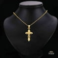 thumbnail image 4 of 14k Yellow Gold Religious Crucifix Pendant - Height 25 MM Width 16 MM / Avg. Weight 2 grams, 4 of 9