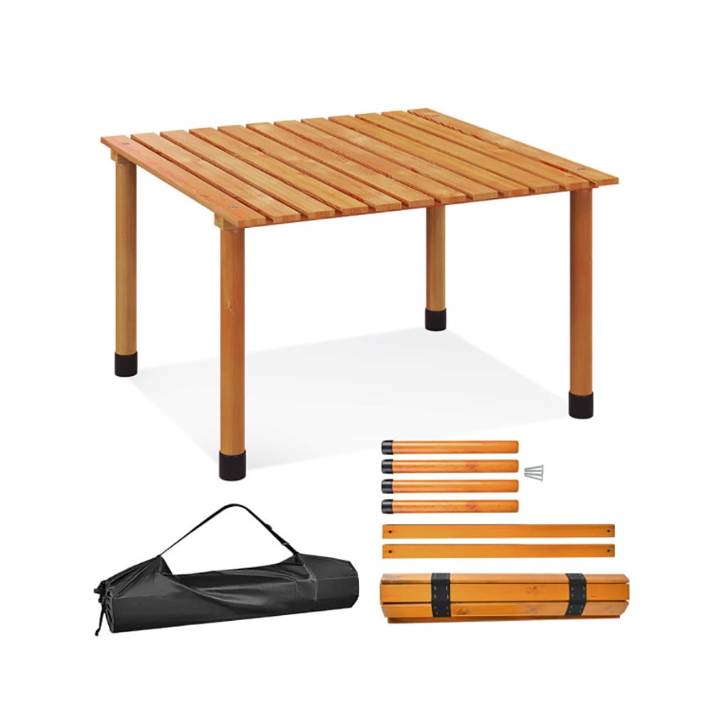 Aimee Lii Folding Outdoor Camping Table with Carrying Bag for Picnics and Party, Camp Tables PorTable Foldable, Natural