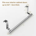 thumbnail image 2 of Stainless Steel Over Cabinet Towel Rack Storage Organizer - Hang on Cabinet or Door - Towel Bar Holder for Kitchen - Holds Hand Towels, Washcloths - 2 Pack, 14-Inch, 2 of 9