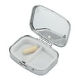 thumbnail image 2 of Unique Bargains 1 Pc Pill Case 2 Grid Rectangular Pill Box Beige, 2 of 6
