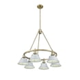 thumbnail image 2 of 3306-6 AB-DB Golden Lighting Orwell - 6 Light Chandelier-20.38 Inches Tall and 29 Inches Wide-Aged Brass Finish-Dusky Blue Shade Color, 2 of 5