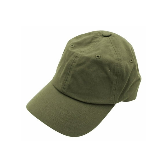 Essential Basic Plain Dad Hat 100% Cotton Unstructured Hat Unisex Adjustable Strap - Olive