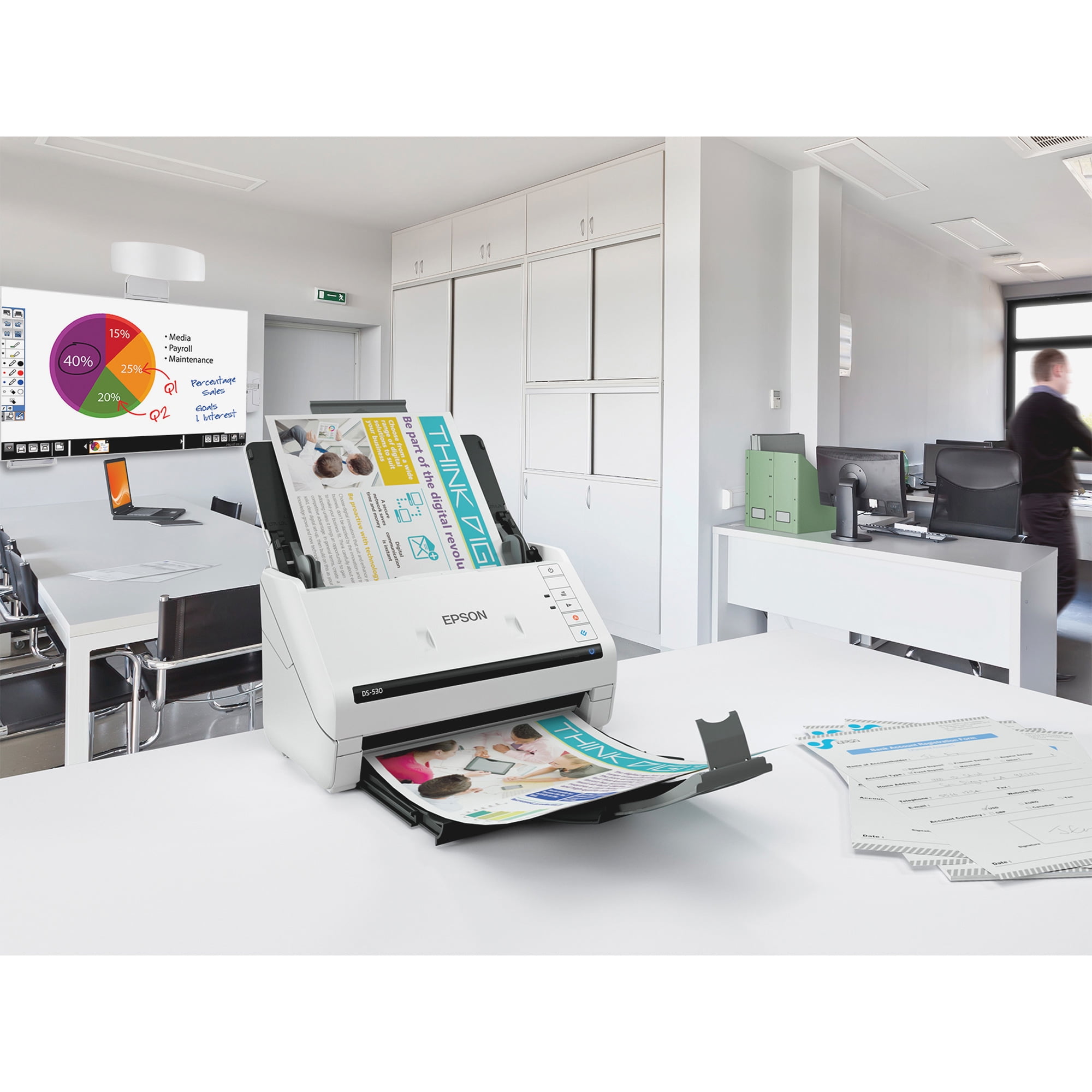 Epson Ds 530 Color Duplex Document Scanner Walmart Com