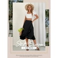 thumbnail image 3 of Nlife Women Ruffle Wrap Skirt Tie High Waist Boho Flowy High Low Hem Asymmetrical Midi Beach Skirt, 3 of 8