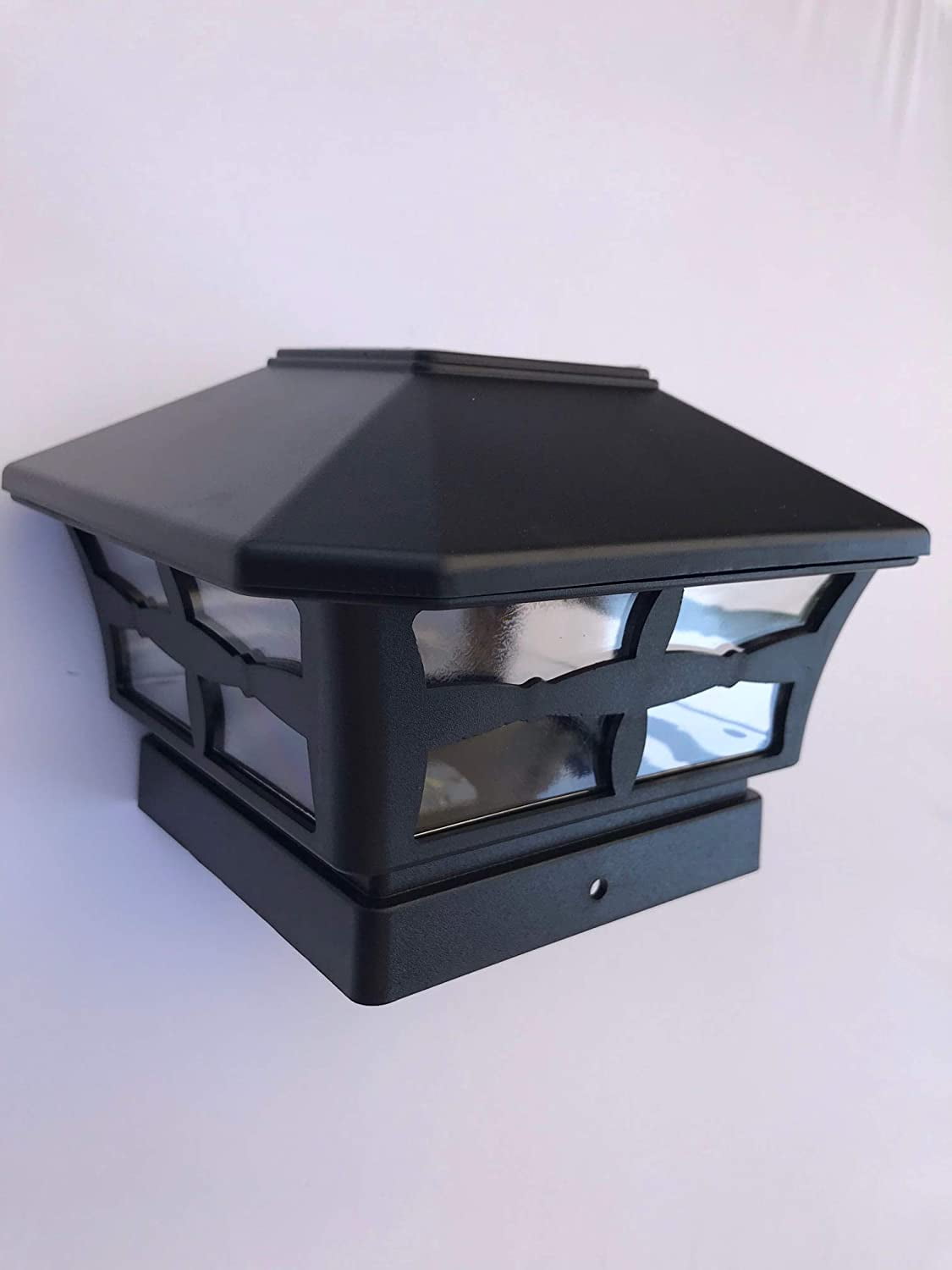 12-Pk Solar Hammered Grey Cap Light With White SMD LEDs For 5"x5" Or 6"x6" Post 