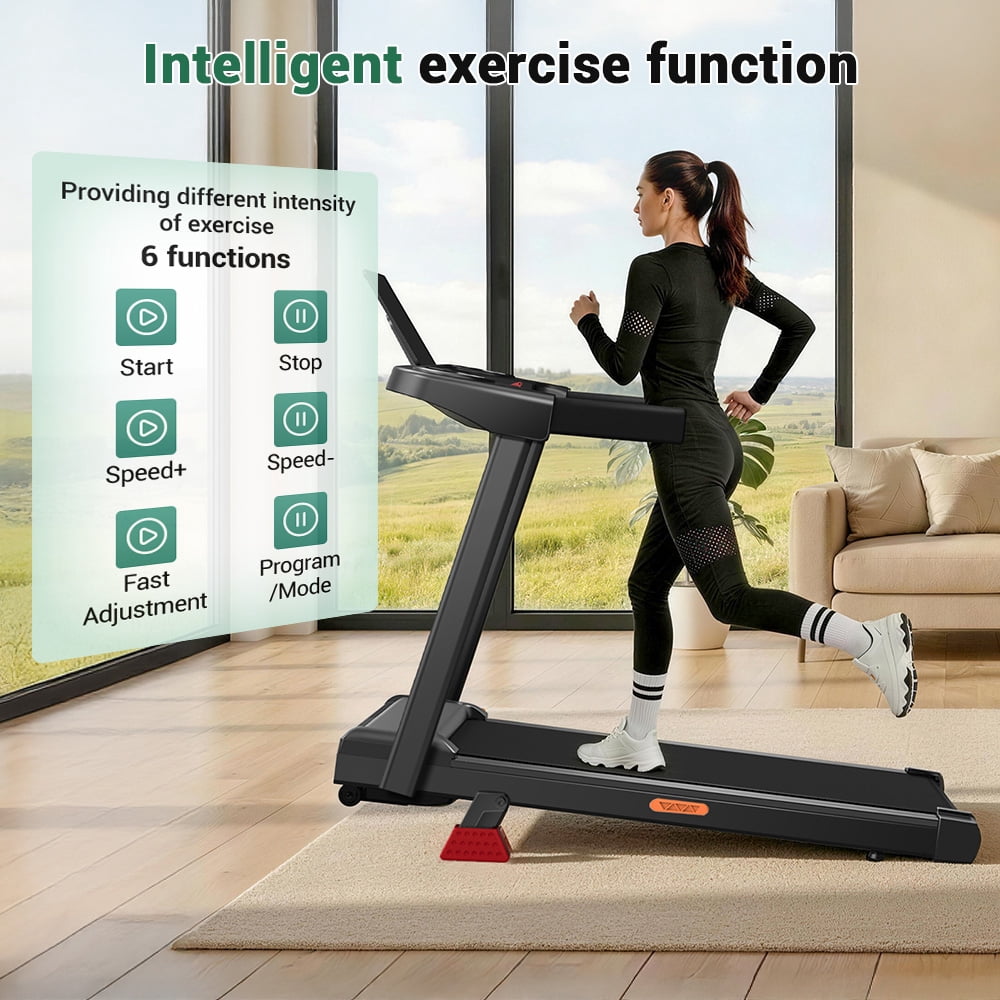 SONITU 4-in-1 Treadmill with 15% Incline and Three Touch Screen, Foldable Portable with Handle for Home/Office, 300 lbs Capacity