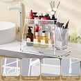 thumbnail image 5 of 2024 upgraded Bathroom Organizer with Basket, 2-Tier Bathroom Tray for Countertop Storage Shelf, Vanity Organizer and Storage Kitchen Counter Organizers Spice Rack(White), 5 of 5